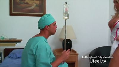 Nurse seduces doctor and Fucks him.